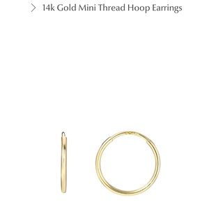 Brand New - Never worn 14k gold Zoe Lev Mini gold hoop Huggie earning.